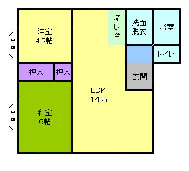 スターリーハイツＣ 201｜熊本県山鹿市中(賃貸アパート2LDK・2階・53.41㎡)の写真 その1