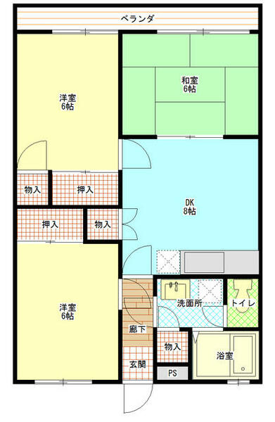 大分県豊後大野市三重町芦刈(賃貸アパート3DK・1階・55.80㎡)の写真 その1