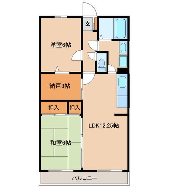 ミレニアム・ユウアイ 303｜茨城県鹿嶋市大字宮中(賃貸マンション2SLDK・3階・66.40㎡)の写真 その2