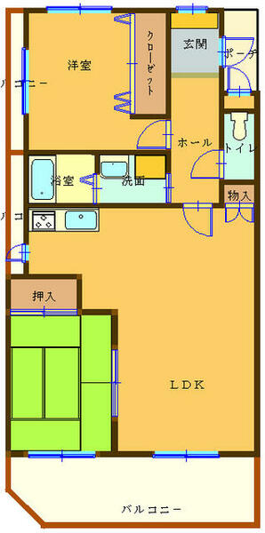 プランドール２番館 403｜大分県大分市下郡中央３丁目(賃貸マンション2LDK・4階・64.00㎡)の写真 その1