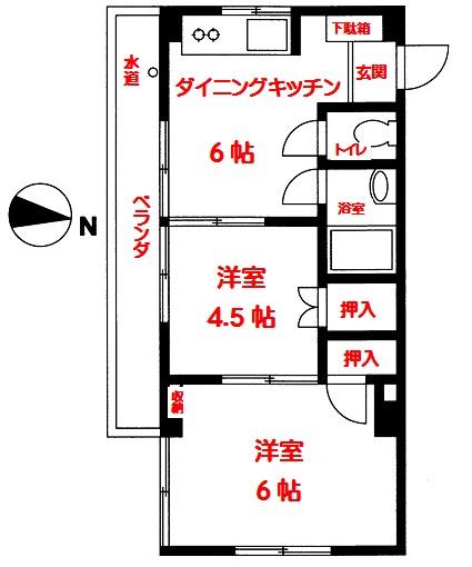 東京都板橋区熊野町(賃貸マンション2DK・3階・33.00㎡)の写真 その1