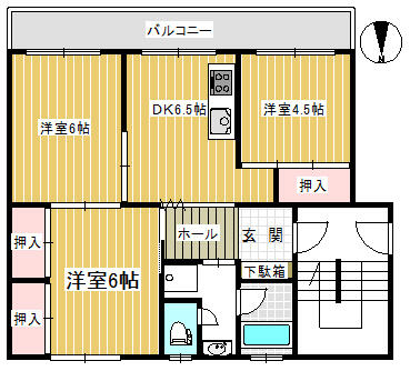 宮崎県日南市大堂津１丁目(賃貸マンション3DK・2階・61.95㎡)の写真 その2