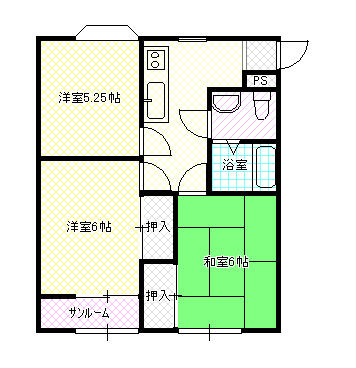 レジデンスＲ A107｜富山県高岡市米島(賃貸アパート3K・1階・49.27㎡)の写真 その2