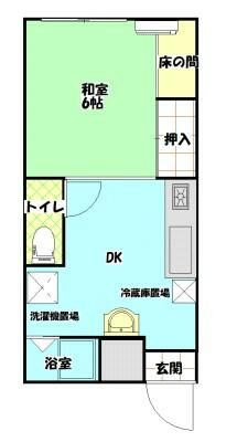 熊本県熊本市中央区本山３丁目(賃貸アパート1DK・1階・20.00㎡)の写真 その2