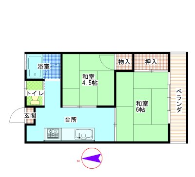 ハイツサカエ 203｜神奈川県藤沢市打戻(賃貸アパート2K・2階・33.12㎡)の写真 その1