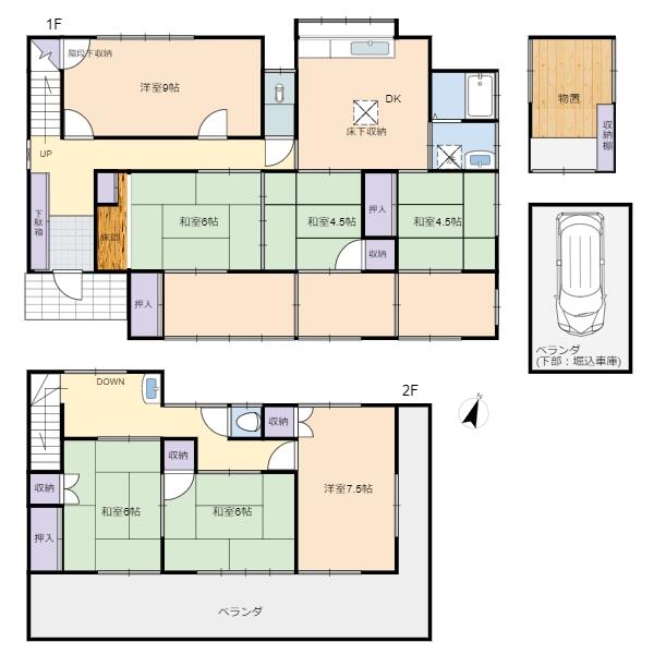 岡山県玉野市の一戸建て | 500万円 | 7DK | 205.92m² | Akiyama house finder