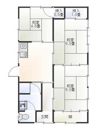 田上台４丁目貸家｜鹿児島県鹿児島市田上台４丁目(賃貸一戸建3DK・--・55.00㎡)の写真 その2