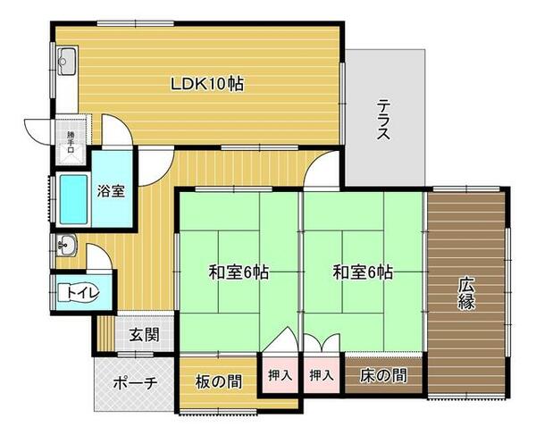 山口県下関市大坪本町(賃貸一戸建2LDK・--・61.23㎡)の写真 その2