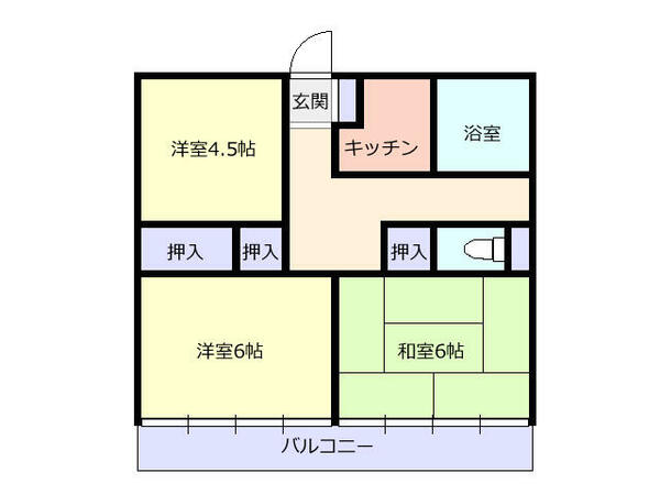 コーポ米沢東 305｜山形県米沢市東２丁目(賃貸マンション3K・3階・48.43㎡)の写真 その2