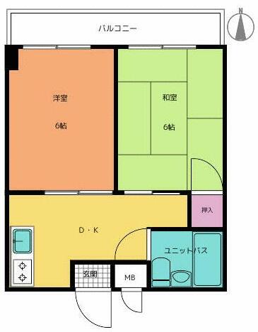 東京都足立区竹の塚５丁目(賃貸マンション2DK・4階・32.00㎡)の写真 その2