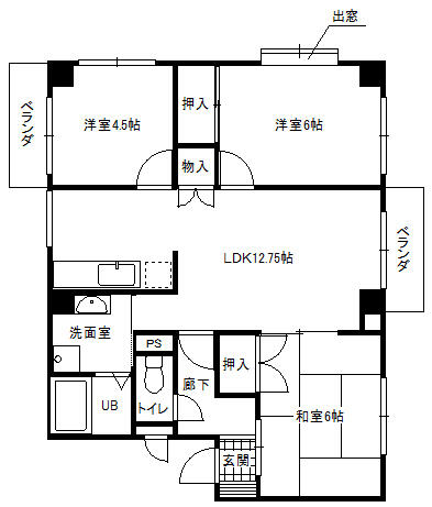 コーポラス元島１ 203｜大分県杵築市大字南杵築(賃貸マンション3LDK・2階・62.93㎡)の写真 その2