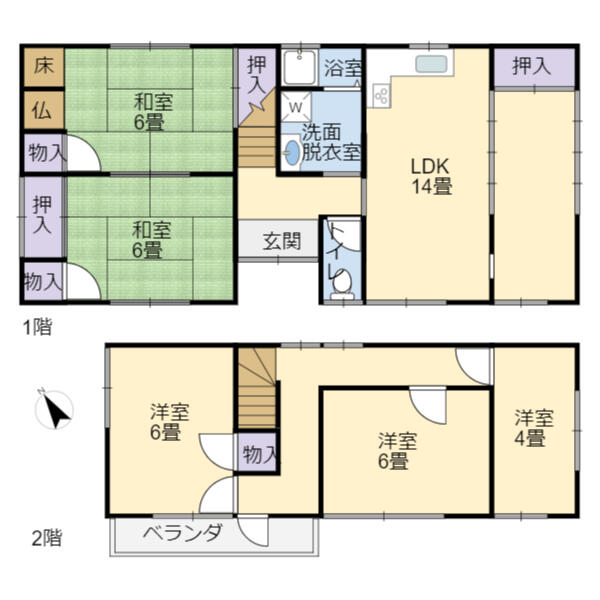 滋賀県大津市本堅田２丁目(賃貸一戸建5LDK・--・82.80㎡)の写真 その1