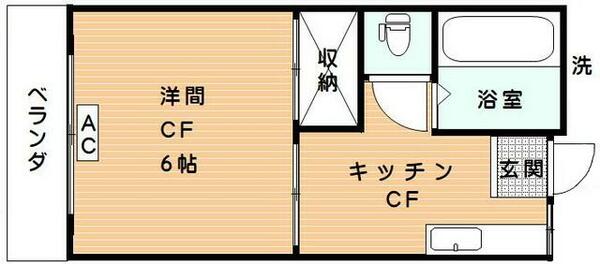 杉山マンション 101｜東京都大田区萩中１丁目(賃貸マンション1K・1階・21.51㎡)の写真 その2