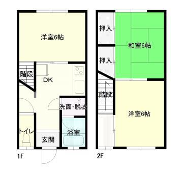 梅本ハイツ 2｜山口県下関市宝町(賃貸アパート3DK・1階・52.89㎡)の写真 その2