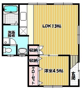 山口県下関市豊浦町大字川棚(賃貸アパート1LDK・1階・40.92㎡)の写真 その2