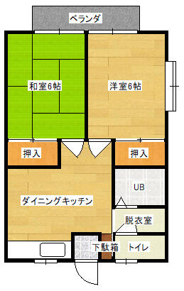 ガーデンコスモス 203｜岩手県一関市山目字境(賃貸アパート2DK・2階・42.20㎡)の写真 その1