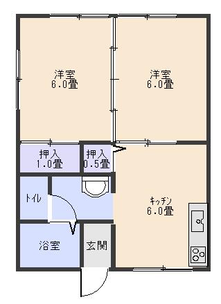 熊本県合志市須屋(賃貸アパート2DK・2階・40.92㎡)の写真 その1