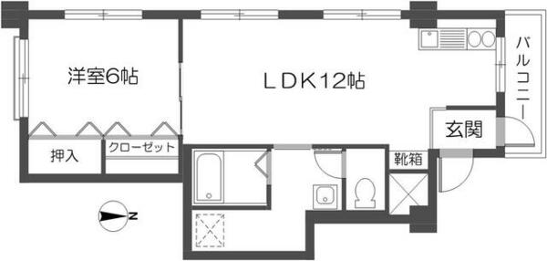 第一中村マンション 4D｜兵庫県伊丹市荻野４丁目(賃貸マンション1LDK・4階・44.00㎡)の写真 その2