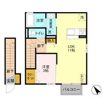 ボージャルダンⅡ 203 ｜ 栃木県真岡市熊倉１丁目（賃貸アパート1LDK・2階・39.48㎡） その2