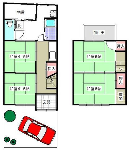 京都府京都市北区紫野大徳寺町（一戸建）の賃貸物件の間取り