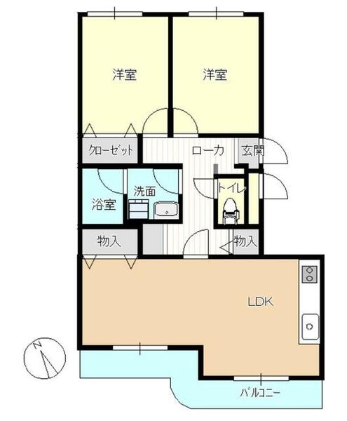 グレンツェンツルタＢ棟｜栃木県宇都宮市鶴田町(賃貸マンション2LDK・1階・53.87㎡)の写真 その2