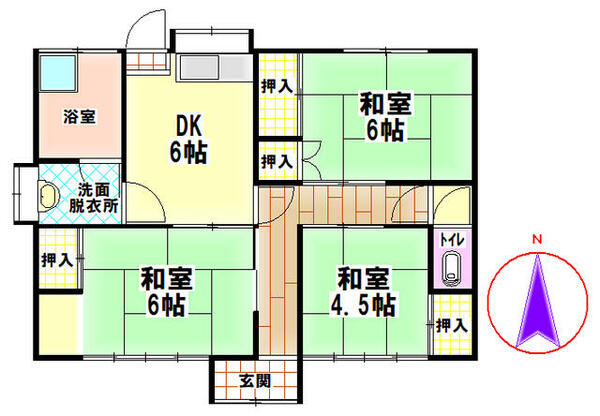 佐賀県佐賀市末広２丁目(賃貸一戸建3DK・--・63.61㎡)の写真 その1