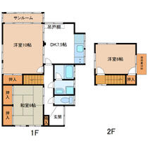 中市貸家Ⅱ  ｜ 富山県富山市中市２丁目（賃貸一戸建2LDK・--・72.03㎡） その2