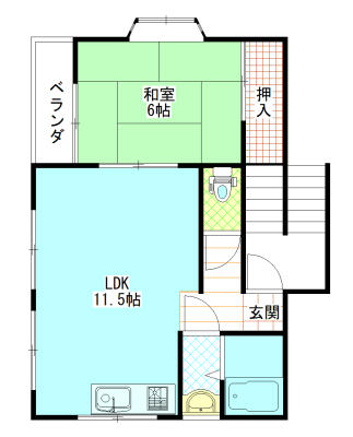 セントヒル藤井寺 202｜大阪府藤井寺市林５丁目(賃貸マンション1LDK・2階・39.00㎡)の写真 その1