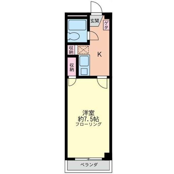 土田第一ビル 305｜神奈川県相模原市中央区相生３丁目(賃貸マンション1K・3階・26.08㎡)の写真 その2