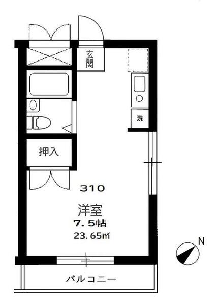 Ａ 310｜埼玉県鶴ヶ島市富士見１丁目(賃貸マンション1R・3階・23.65㎡)の写真 その1