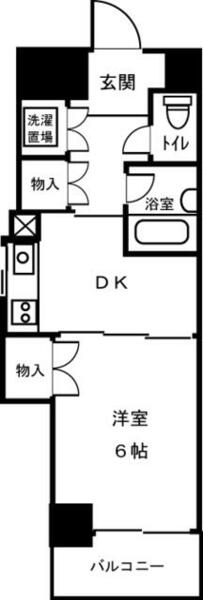 ダイアパレス築地 201｜香川県高松市築地町(賃貸マンション1DK・2階・25.70㎡)の写真 その2