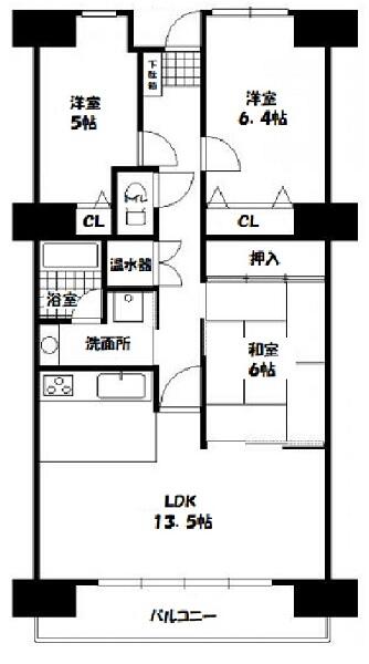 静岡県浜松市中央区中郡町(賃貸マンション3LDK・9階・69.44㎡)の写真 その2