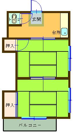 芝山アパート 2｜東京都大田区西糀谷３丁目(賃貸アパート2K・2階・30.00㎡)の写真 その1