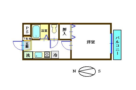 エムロード内藤 103｜山梨県甲府市酒折２丁目(賃貸アパート1K・1階・22.03㎡)の写真 その1