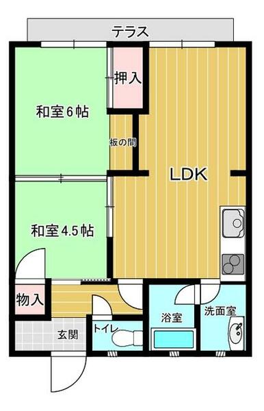 福岡県柳川市弥四郎町(賃貸アパート2LDK・2階・54.54㎡)の写真 その2