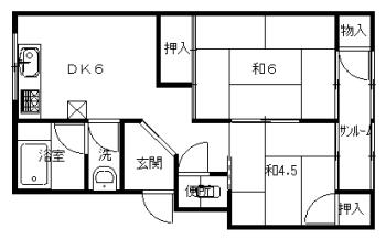 石川県金沢市法島町(賃貸マンション2DK・2階・45.00㎡)の写真 その2