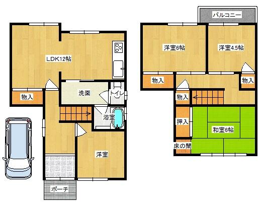 河内長野市錦町　貸家｜大阪府河内長野市錦町(賃貸一戸建4LDK・--・87.44㎡)の写真 その2