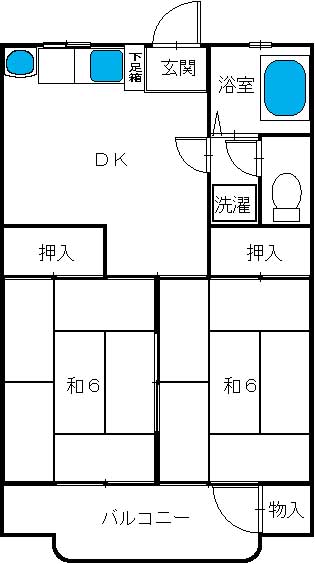 ハイブリッジ中央｜東京都東大和市南街２丁目(賃貸マンション2DK・2階・36.00㎡)の写真 その2