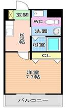 マーベラス下到津 403 ｜ 福岡県北九州市小倉北区下到津２丁目（賃貸マンション1R・4階・24.63㎡） その2