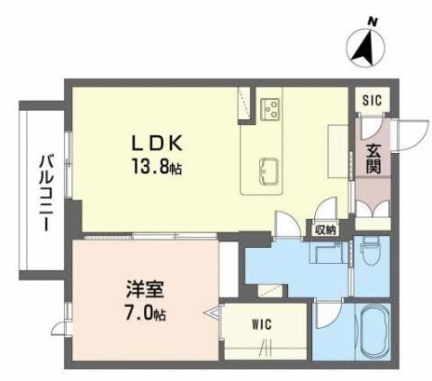 熊本県熊本市中央区琴平本町(賃貸アパート1LDK・3階・49.07㎡)の写真 その2