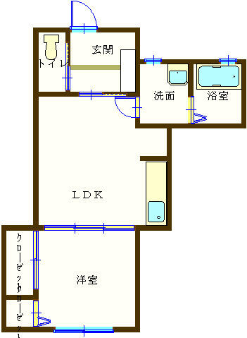 山口県下関市後田町５丁目(賃貸アパート1LDK・1階・35.57㎡)の写真 その2