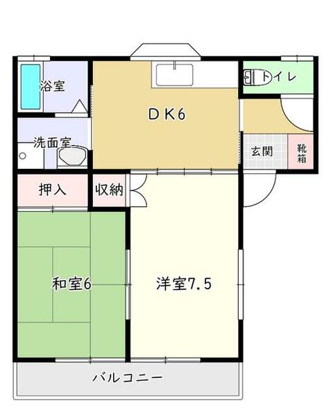 福島県須賀川市下宿町(賃貸アパート2DK・2階・44.11㎡)の写真 その2