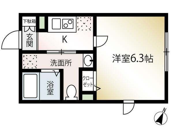 トリニティ桜新町 103｜東京都世田谷区桜新町２丁目(賃貸マンション1K・1階・20.58㎡)の写真 その2