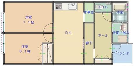 長崎県平戸市崎方町(賃貸アパート2LDK・2階・68.30㎡)の写真 その2
