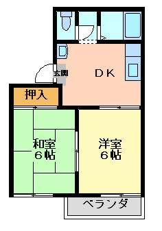ルナ・アトウレ B-101｜長野県長野市合戦場２丁目(賃貸アパート2DK・1階・38.18㎡)の写真 その2