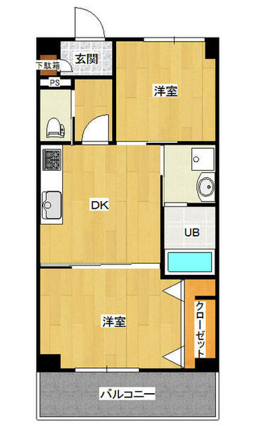 フェリーチェ戸畑 106｜福岡県北九州市戸畑区中原西１丁目(賃貸マンション2DK・1階・37.54㎡)の写真 その1