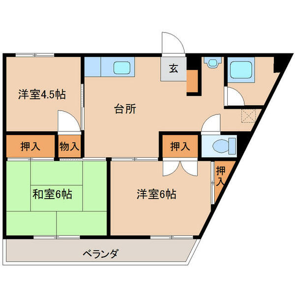 ヒルズ２１鶴見坦 302｜福島県郡山市鶴見坦１丁目(賃貸マンション3DK・3階・53.09㎡)の写真 その1