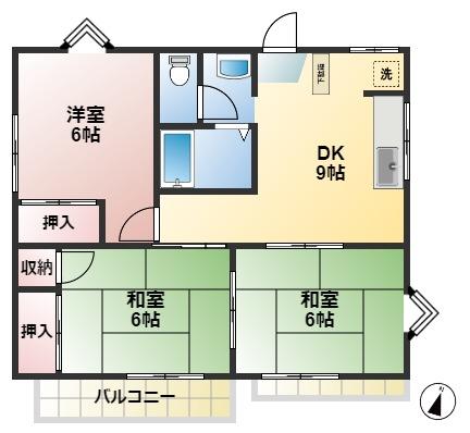 スターハイツ 201｜埼玉県所沢市大字下安松(賃貸アパート3DK・2階・56.00㎡)の写真 その1