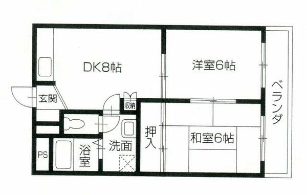 第２ケイエムハウス 102｜高知県高知市高須新町２丁目(賃貸マンション2LDK・1階・45.00㎡)の写真 その10