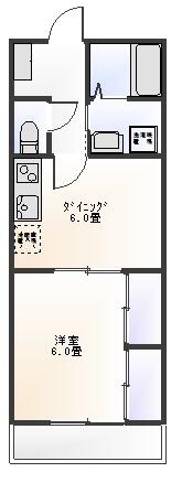 コーポカネコ 102｜埼玉県草加市手代３丁目(賃貸アパート1DK・1階・32.00㎡)の写真 その2